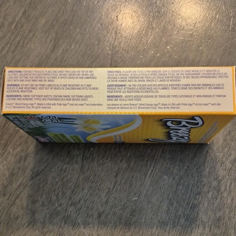 Breezy Sun Sky Fresh‎ Fabric Softener Sheets 55 Count Reduces Static Cling
